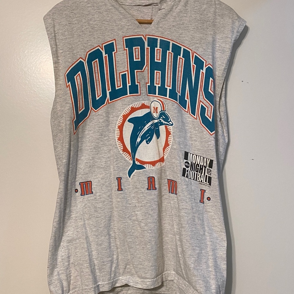 Vintage NFL Miami Dolphins Gray Monday Night Football T-Shirt Size Small